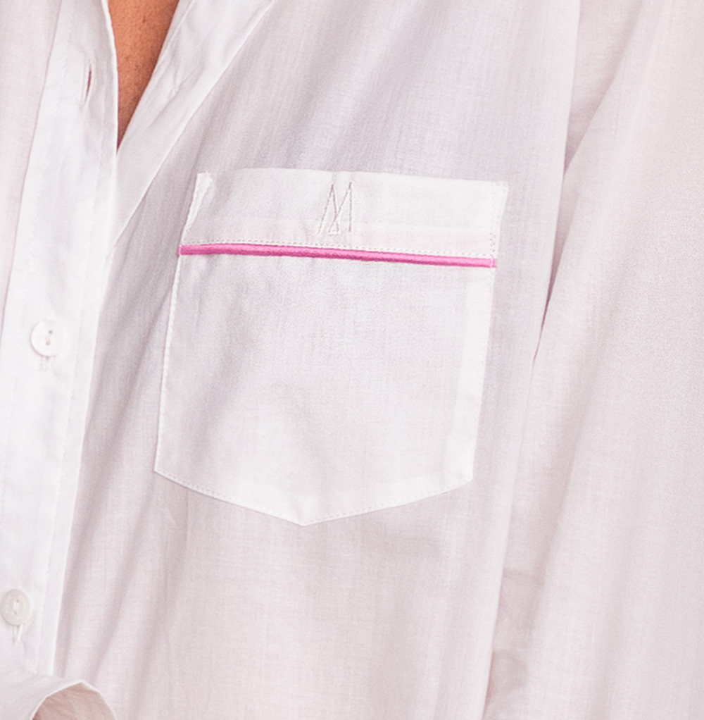 Powder Pink Piping Pyjama Set 2